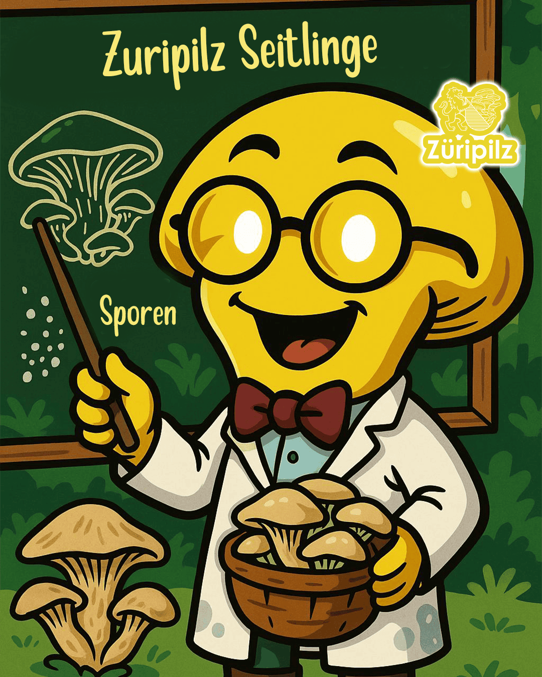 Sunny als Professorin zeigt Studierenden an der ZHdK Pilze und Sporen