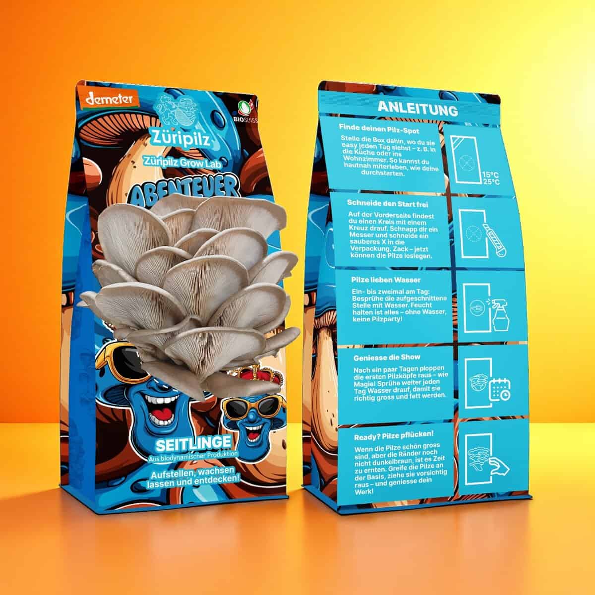 Abenteuer Pilzbox mit Pilz Charakter Pilo